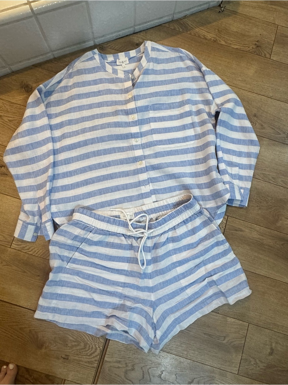 LOFT Lou & Grey Linen Set - Shirt & Shorts Set